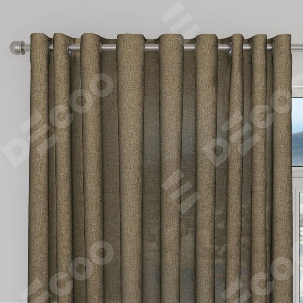 Шторы на люверсах ткань лён светло-коричневый