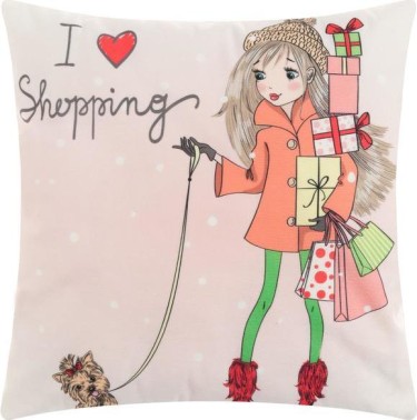 Наволочка Этель Девичьи истории"Shopping" 40 х 40 см, велюр