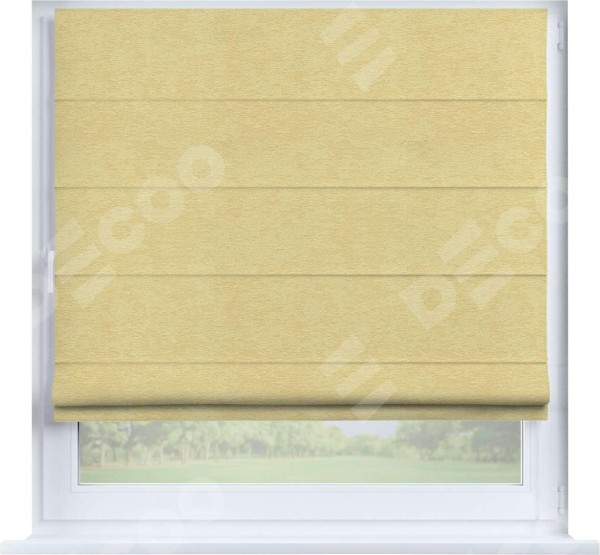 Римская штора «Кортин» на створку, ткань софт однотонный золотой