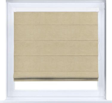 Римская штора «Кортин» кассетная,  вельвет бежевый