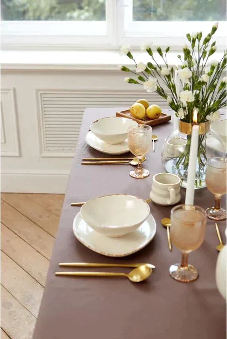 Скатерть "Этель" Elegance 150*180 +/-3см, цв.кофейный, пл. 192 г/м2, хл с ВГМО