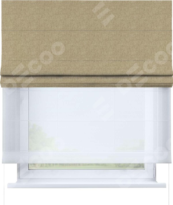 Римская штора «Кортин» день-ночь, стиф димаут бежевый