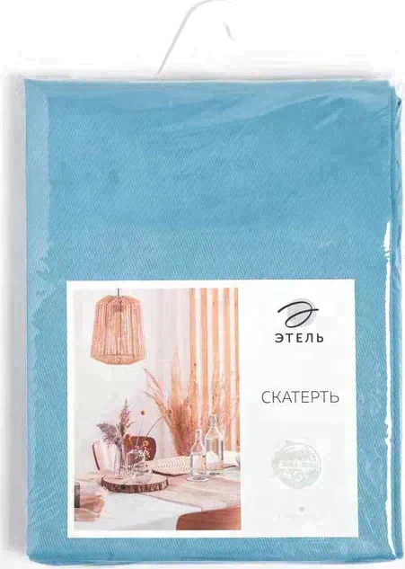 Скатерть Этель Cozy 150*110 +/-3см, цв.серо-синий, пл. 192 г/м2, хл с ВГМО