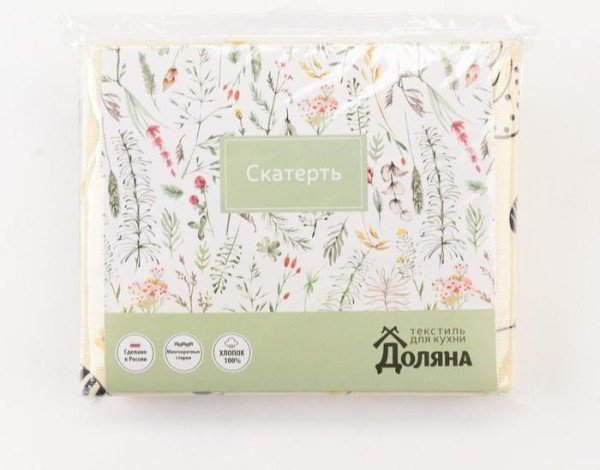 Скатерть пасхальная, Доляна Сhicken farm 220х144 см, 100% хлопок, 164 г/м2