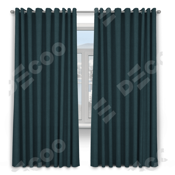 Шторы на люверсах ткань твид блэкаут, глубокий синий