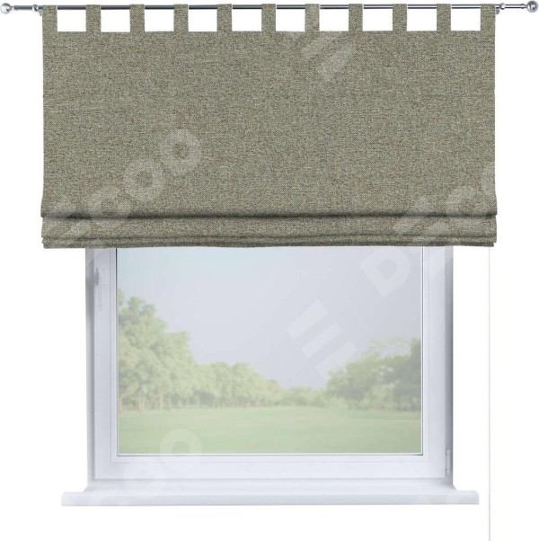 Римская штора на петлях «Кортин», ткань лён блэкаут, светло-бежевый