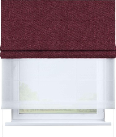 Римская штора «Кортин» день-ночь, ткань лён кашемир цвет бордовый