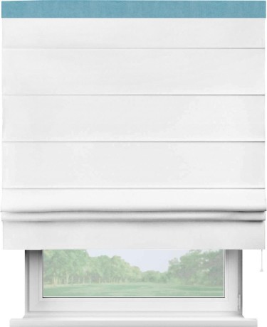 Римская штора «Кортин» с кантом Кинг, для проема, ткань вельвет белый