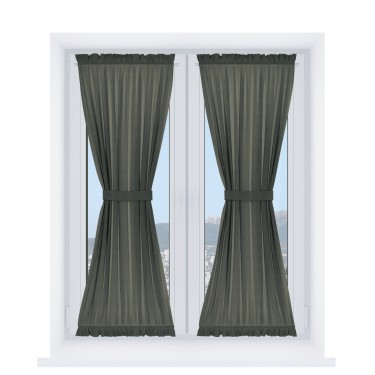 Штора песочные часы «Кортин», ткань лён димаут, графит