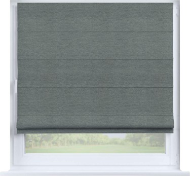 Римская штора «Кортин» на створку, ткань твид блэкаут, серый
