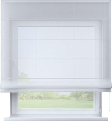 Римская штора для проема, тюль белый