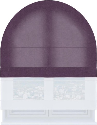 Римская штора «Кортин», канвас сиреневый, день-ночь для арочного проёма