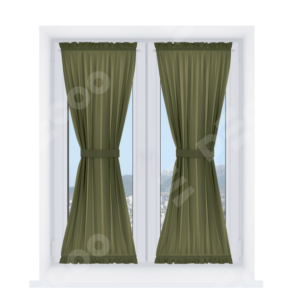 Штора песочные часы «Кортин» блэкаут однотонный зелёный