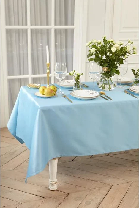 Скатерть Этель Elegance 150*180 +/-3см, цв.серо-синий, пл. 192 г/м2, хл с ВГМО